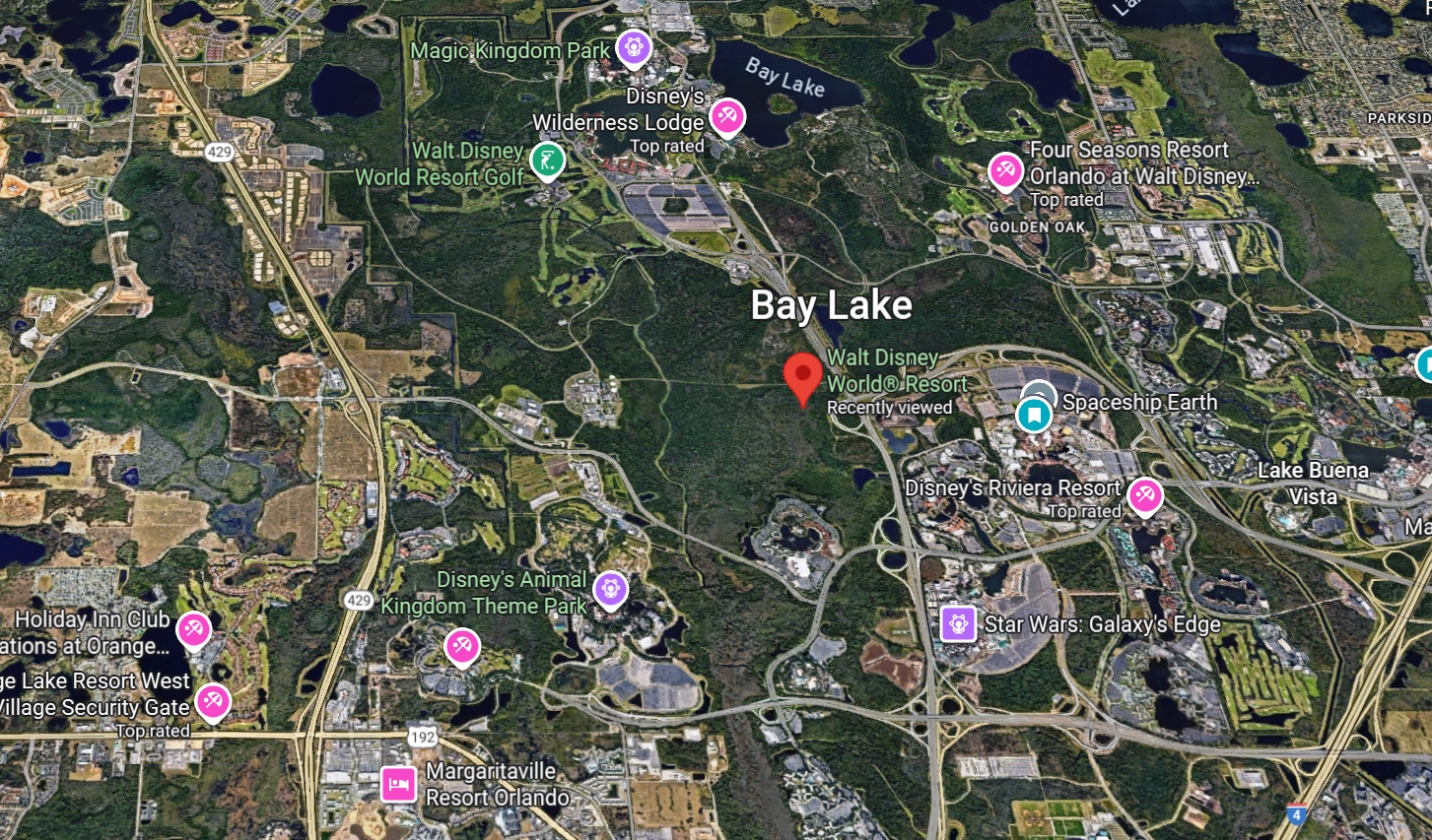Interactive Map Thumbnail of Disney World Resort